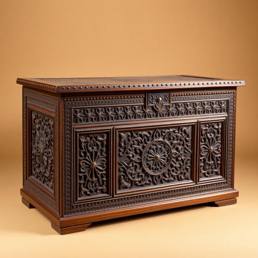 Carved Rosewood Marriage Chest